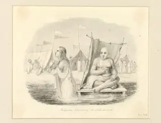 Religious ceremony at Allahabad, by Robert Captain Smith, 1830