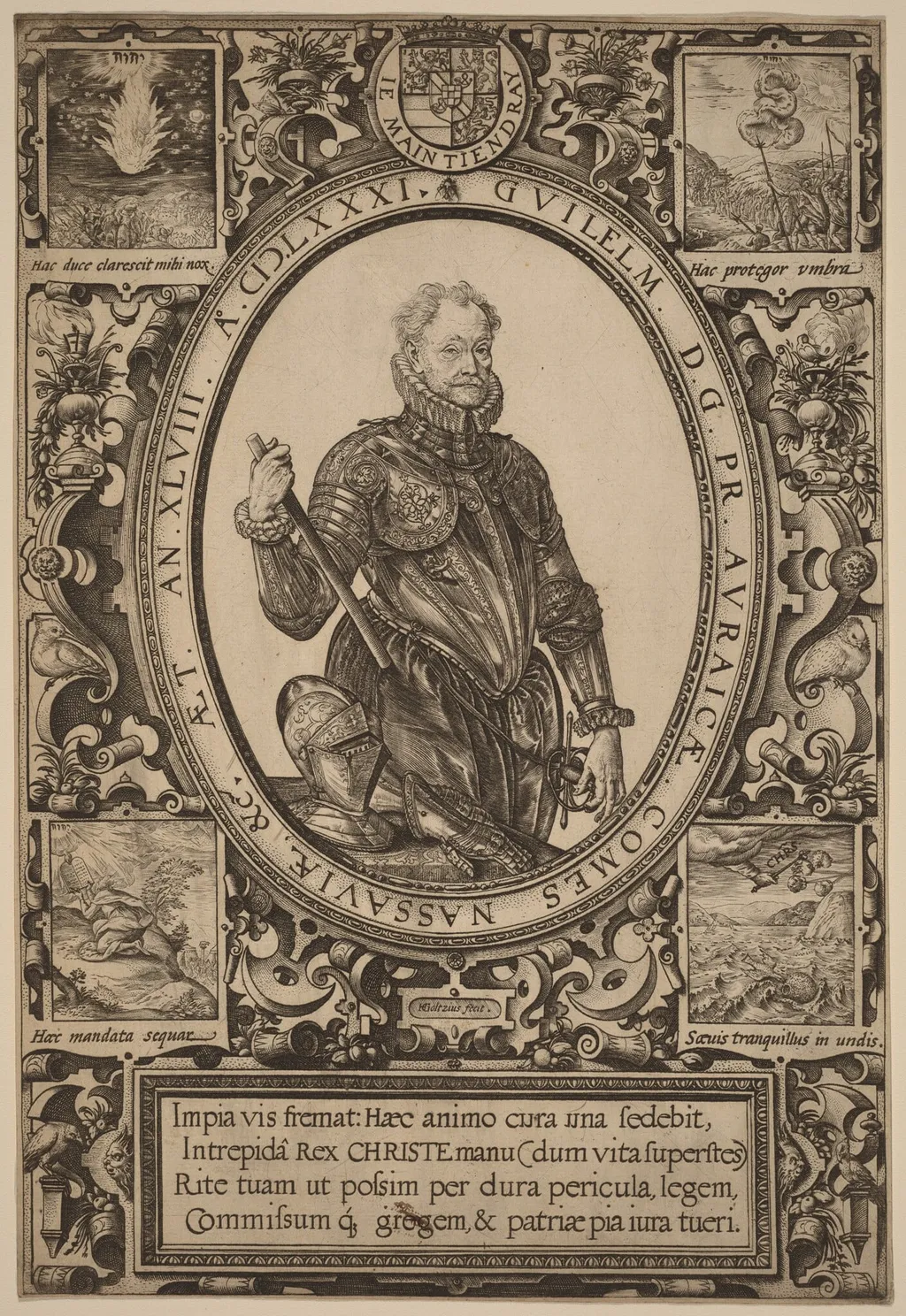 William, Count of Nassau, Prince of Orange, by Hendrick Goltzius, ink, 1581