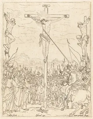 Christ on the Cross, by Jacques Callot, ink, 1628