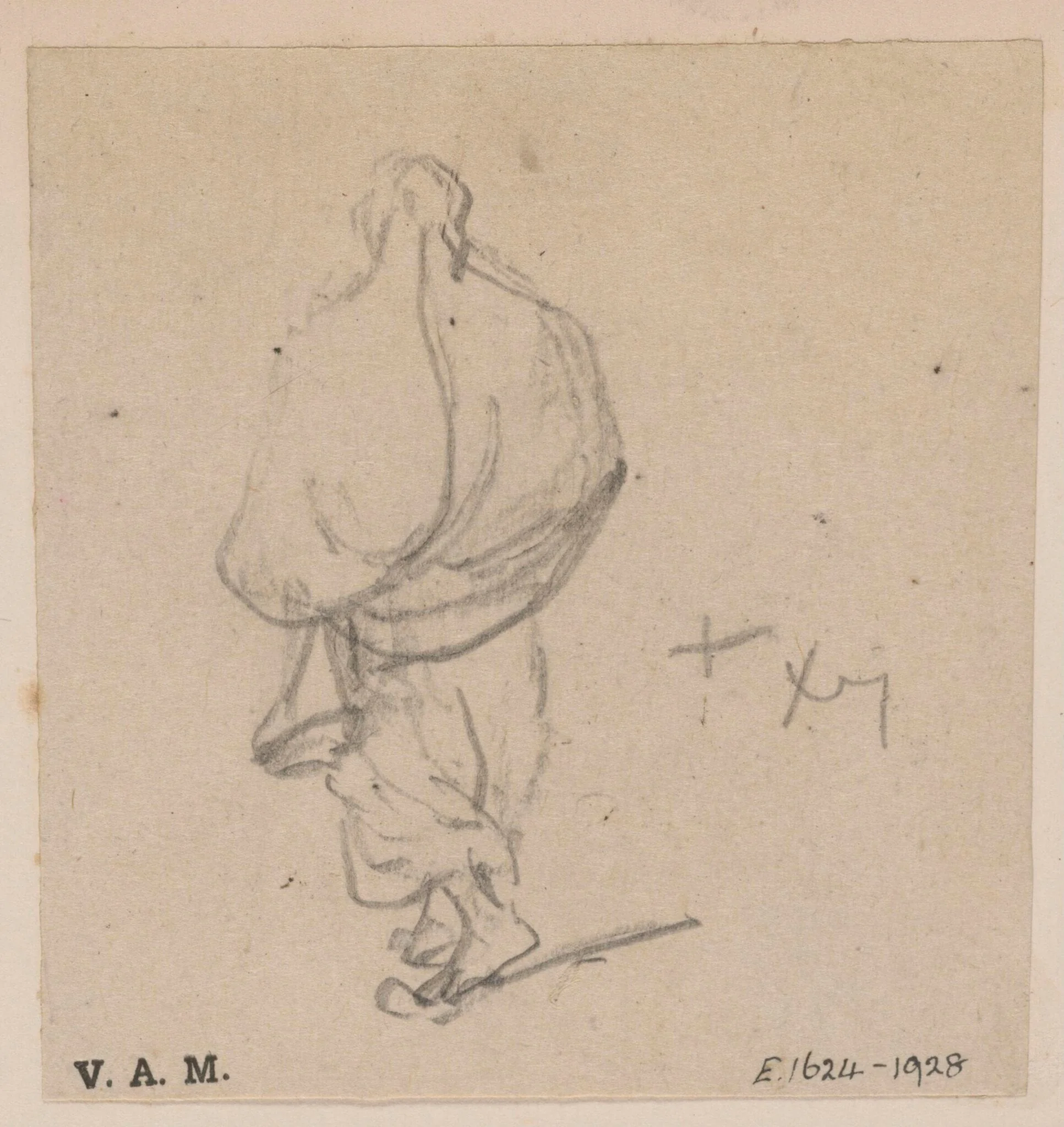 A Macanese woman seen from behind, detail