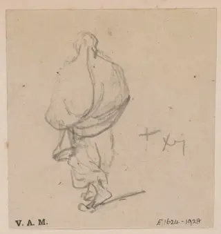 A Macanese woman seen from behind, by George Chinnery, 19