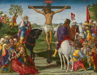 The Crucifixion, by Benvenuto di Giovanni, tempera, 1491