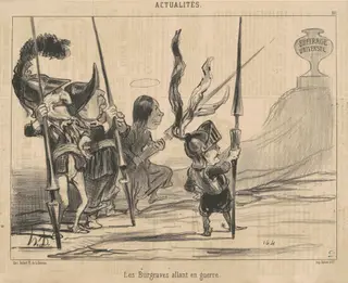 Les burgraves allant en guerre, by Honoré Daumier, ink, 1850