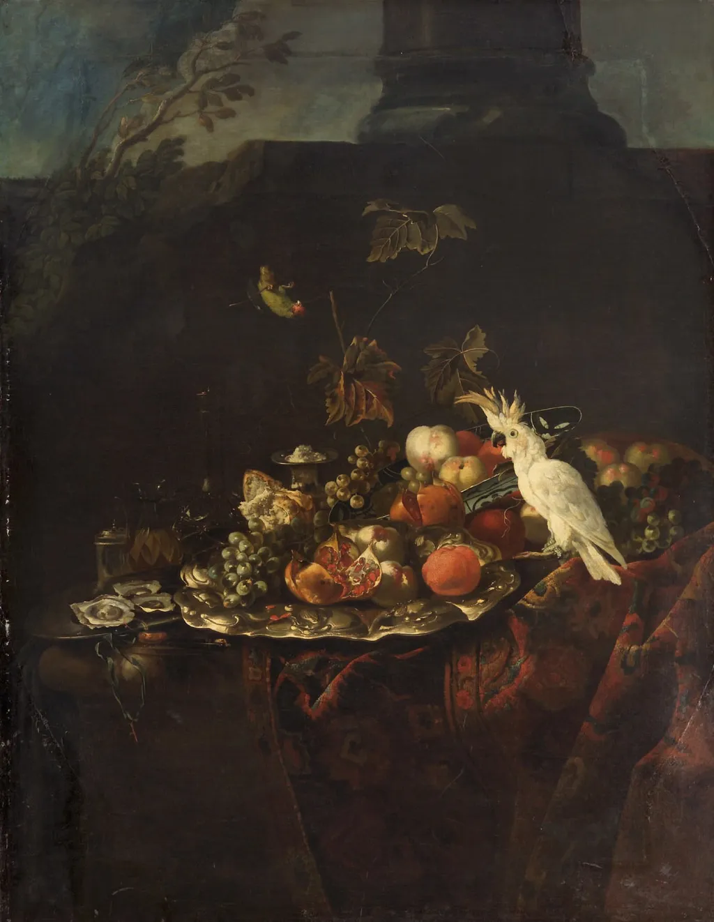 Stilleben mit Kakadu, by Barend van der Meer, unspecified, 1695