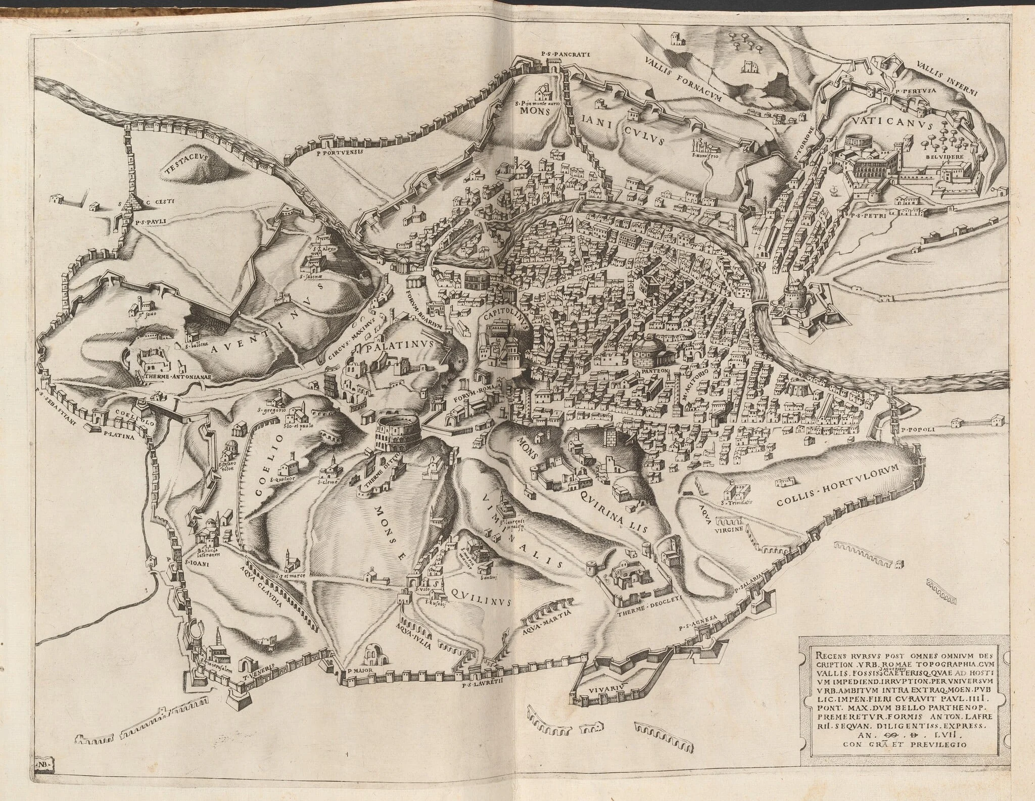 Topographical Map of Ancient Rome, detail
