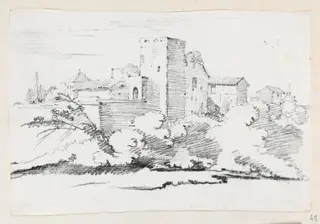 Buildings behind the Vatican, by Joseph-Marie Vien, graphite, 1747