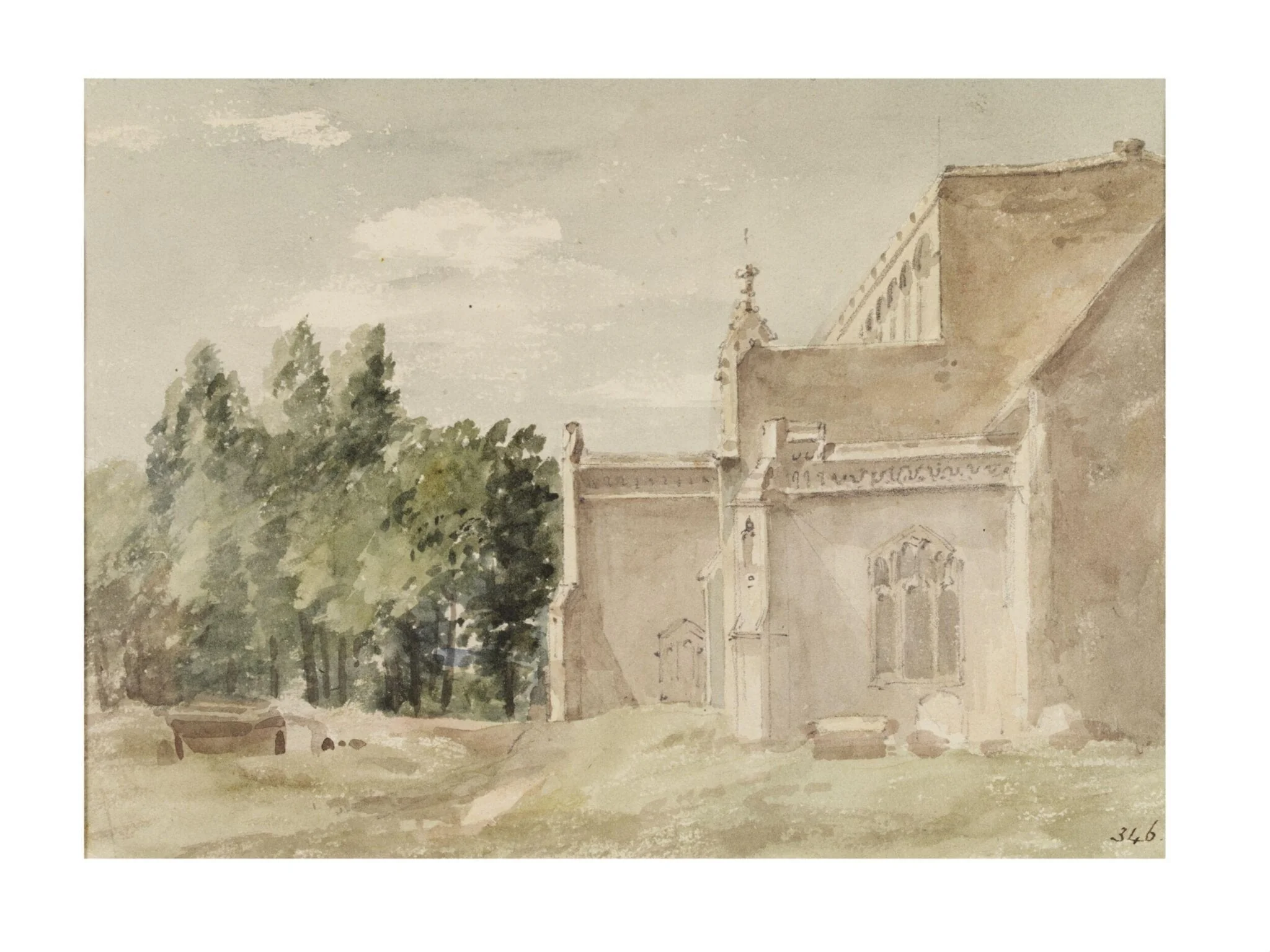 East Bergholt Church: view from the east, detail