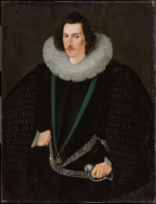 Robert Devereux, 2nd Earl of Essex, as a Knight of the Garter, by William Segar, unspecified, 1596