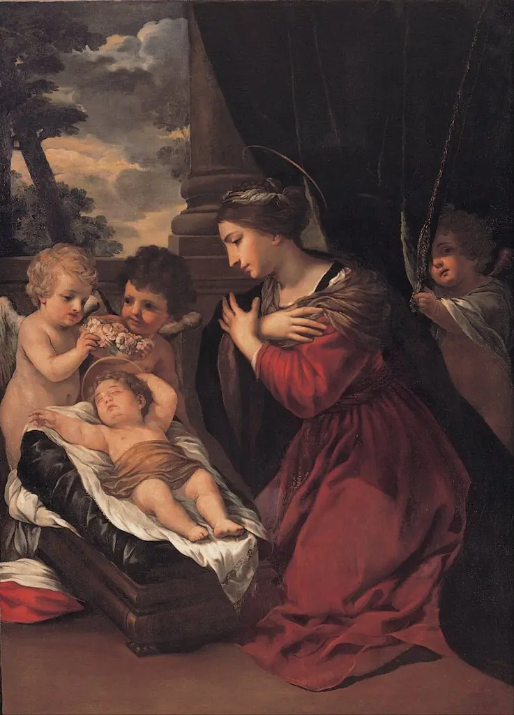 Madonna with the Child and angels, by Pietro da Cortona, oil, 1625