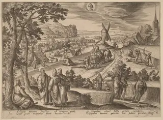 The Plucking of Ears of Corn on Sabbath Day, by Adriaen Collaert, ink, 1585