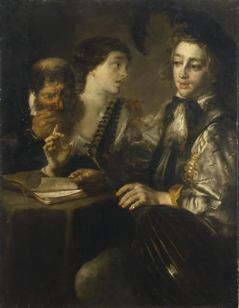 Concert, by Jan Cossiers, oil, 1655