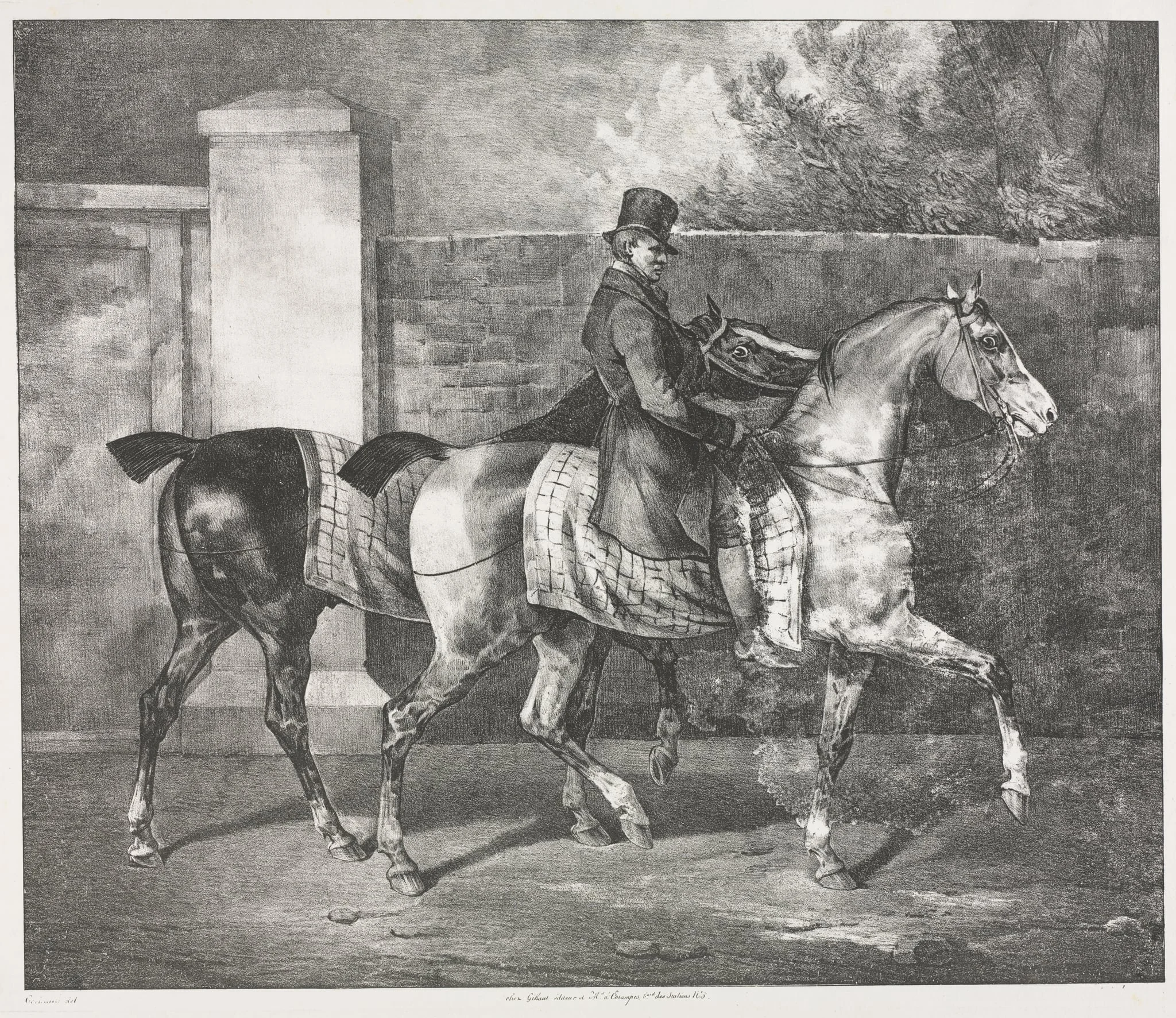 Two Horses Exercised by a Jockey, detail
