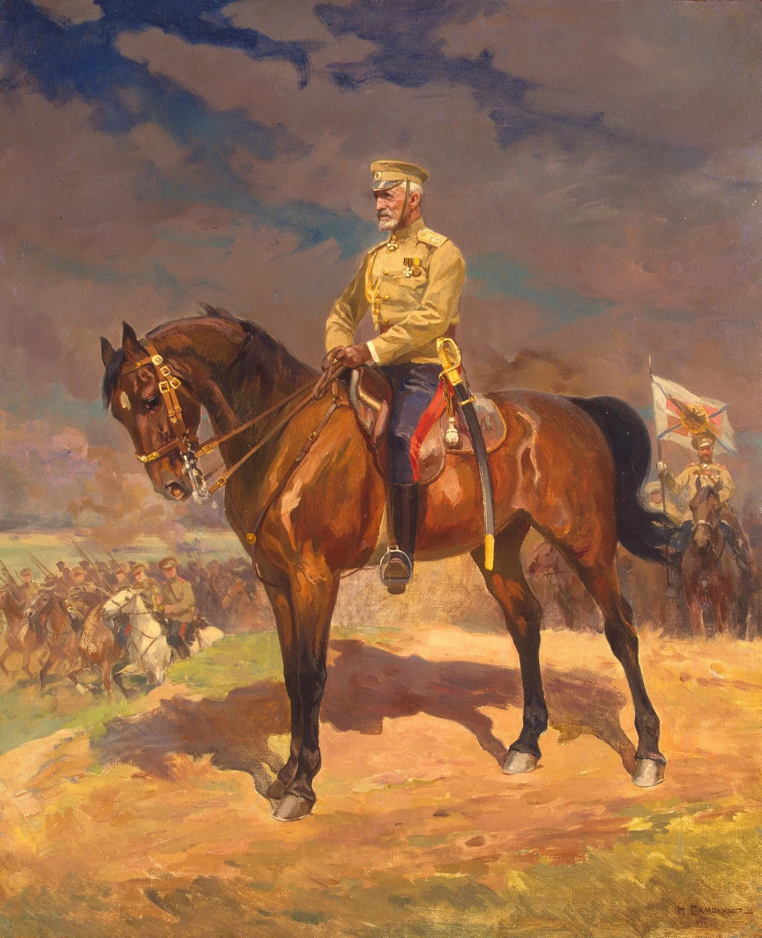 Portrait of Grand Duke Nikolai Nikolayevich (the Younger) on Horseback, detail