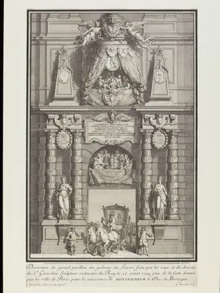 A Triumphal arch on the Louvre, by René Charpentier, 1704