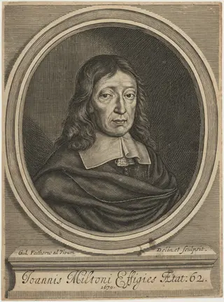 John Milton, by William Faithorne, ink, 1670