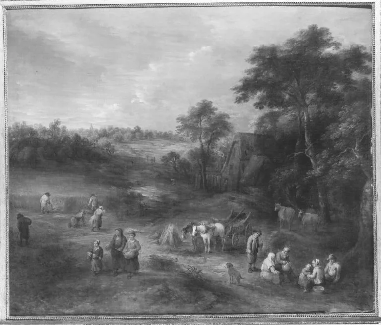 Flämische Landschaft mit Ernte, detail