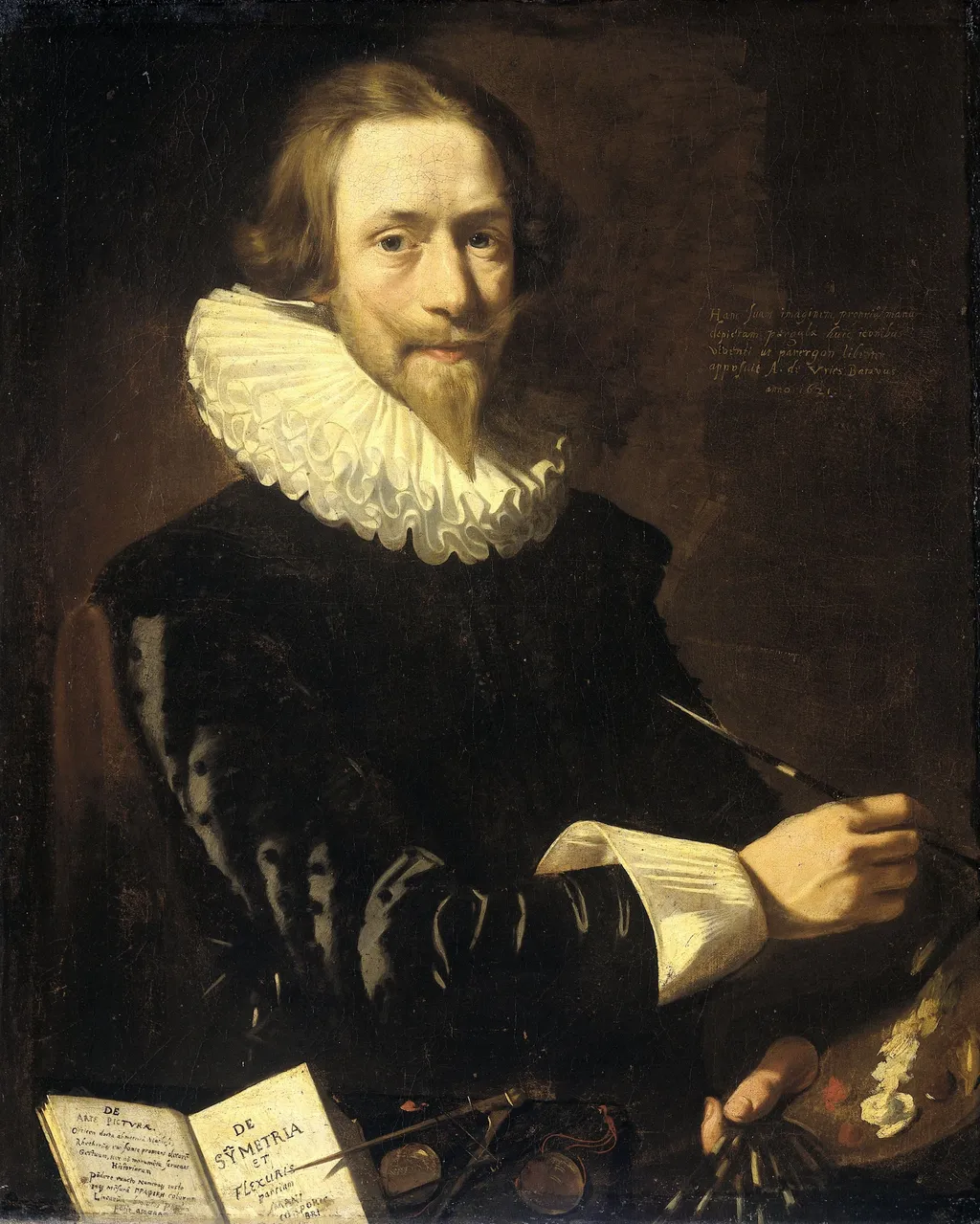 Self-portrait, by Abraham de Vries, oil, 1621