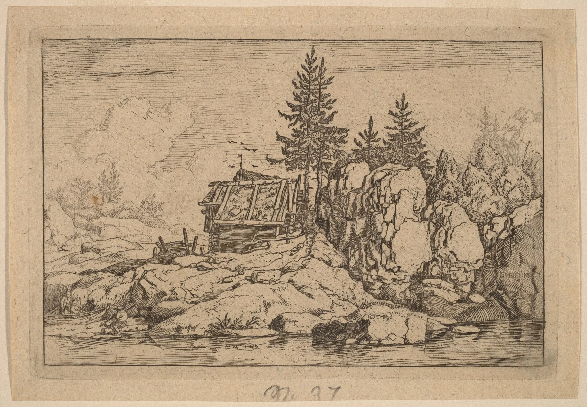 Two Fir Trees near Cottages, detail