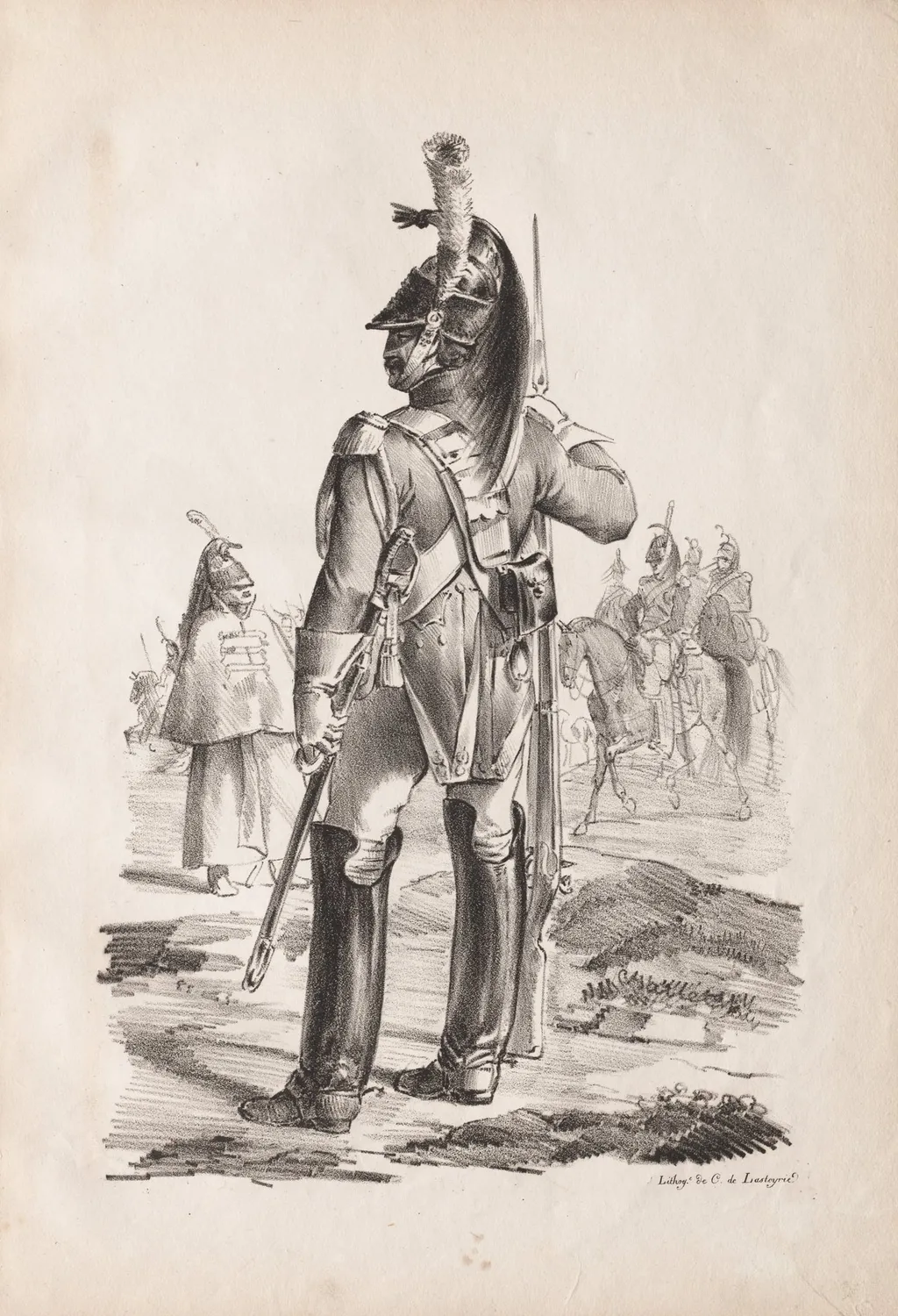 Military Costumes: Grenadier of the Royal Guard, by Nicolas Toussaint Charlet, 1816