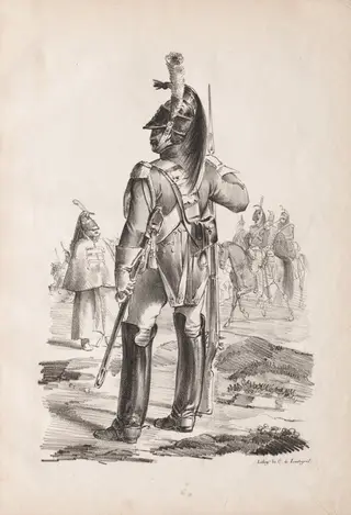 Military Costumes: Grenadier of the Royal Guard, by Nicolas Toussaint Charlet, 1816
