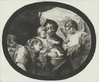 The Virgin and Child with Angels, by Vivant Denon, ink, 1786