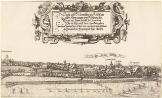 View of Nuremberg from the East [right section], by Hanns Lautensack, ink, 1552