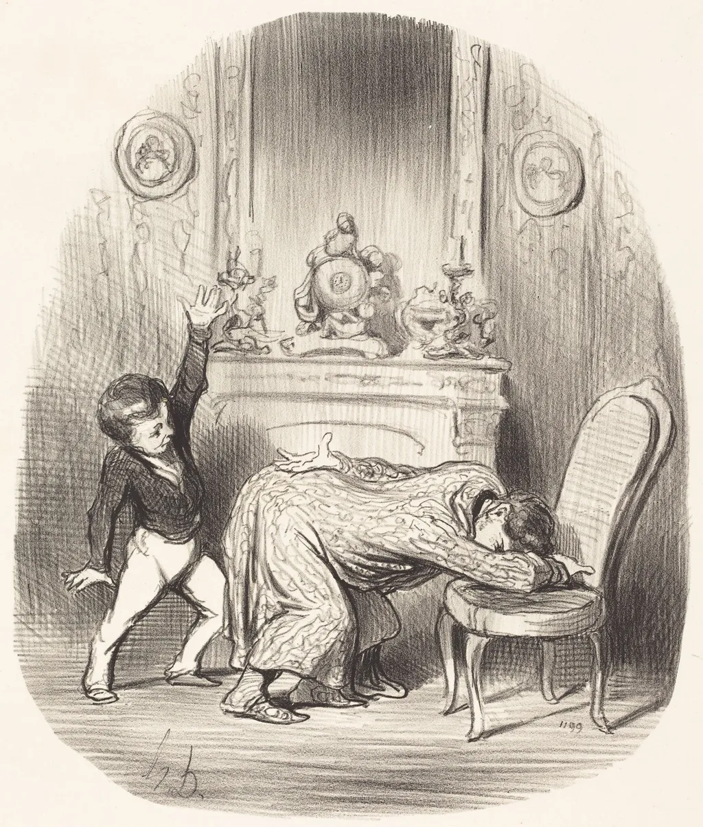A l'instar d'Henri IV, by Honoré Daumier, ink, 1852