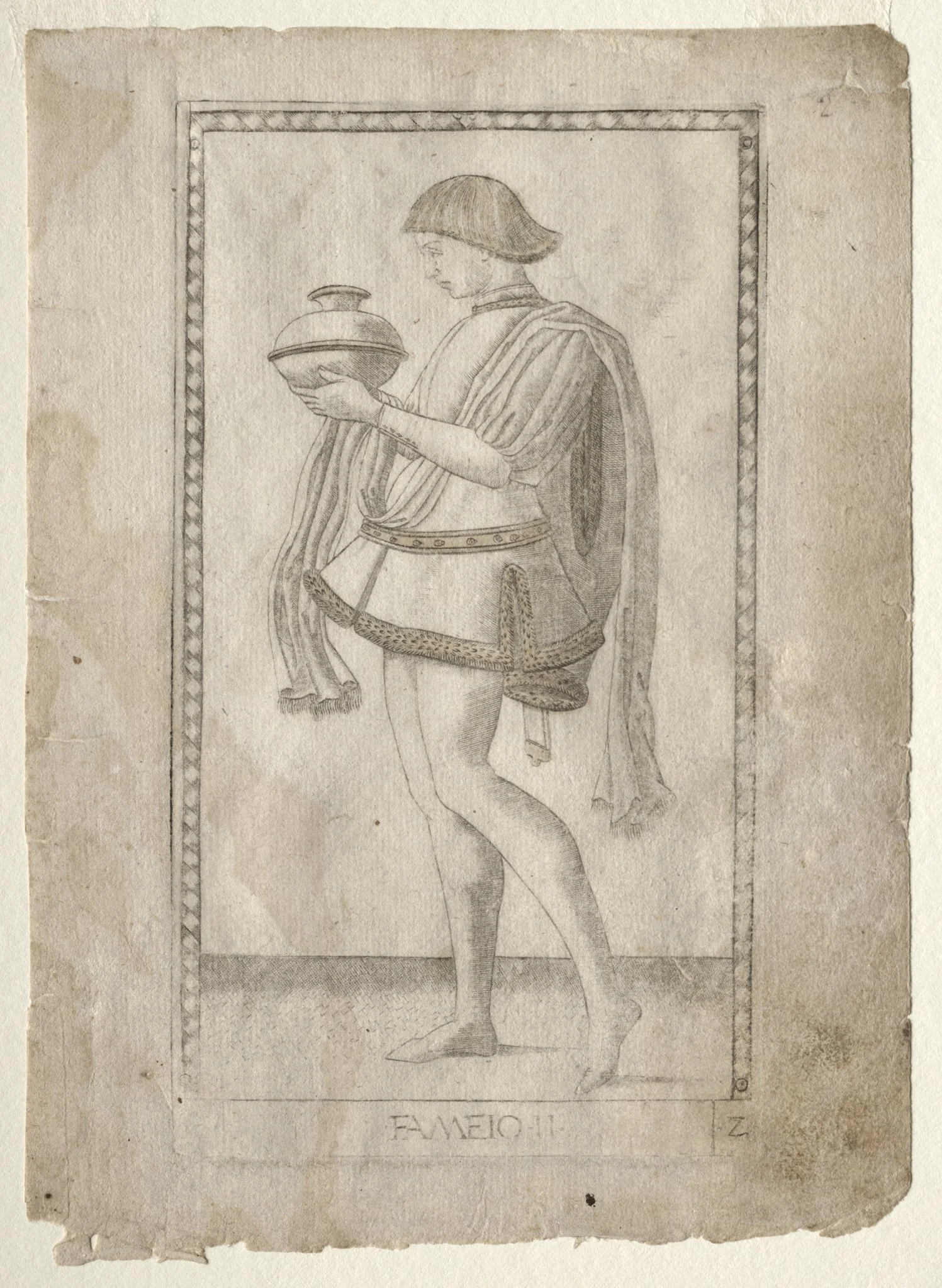 The Servant (from the Tarocchi, series E: Conditions of Man, #2), detail