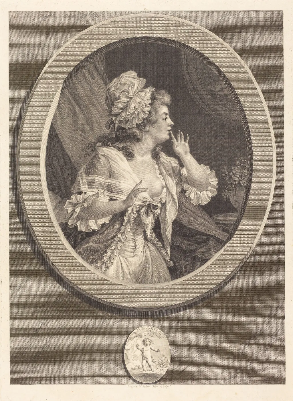 Au moins soyez discret (At Least Be Discreet!), by Augustin de Saint-Aubin, ink, 1789
