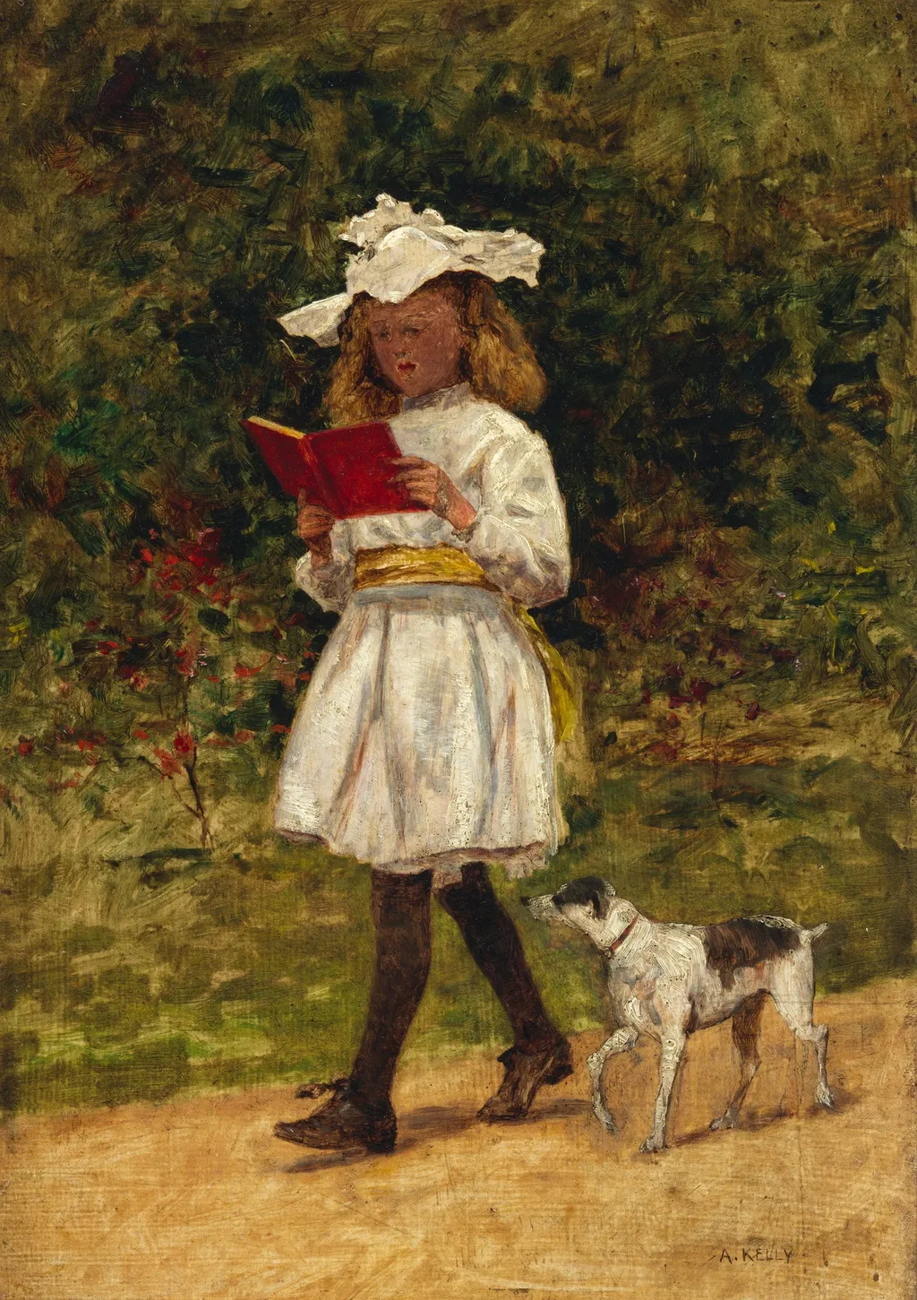 A Young Girl Reading, by Aloysius O'Kelly, unspecified