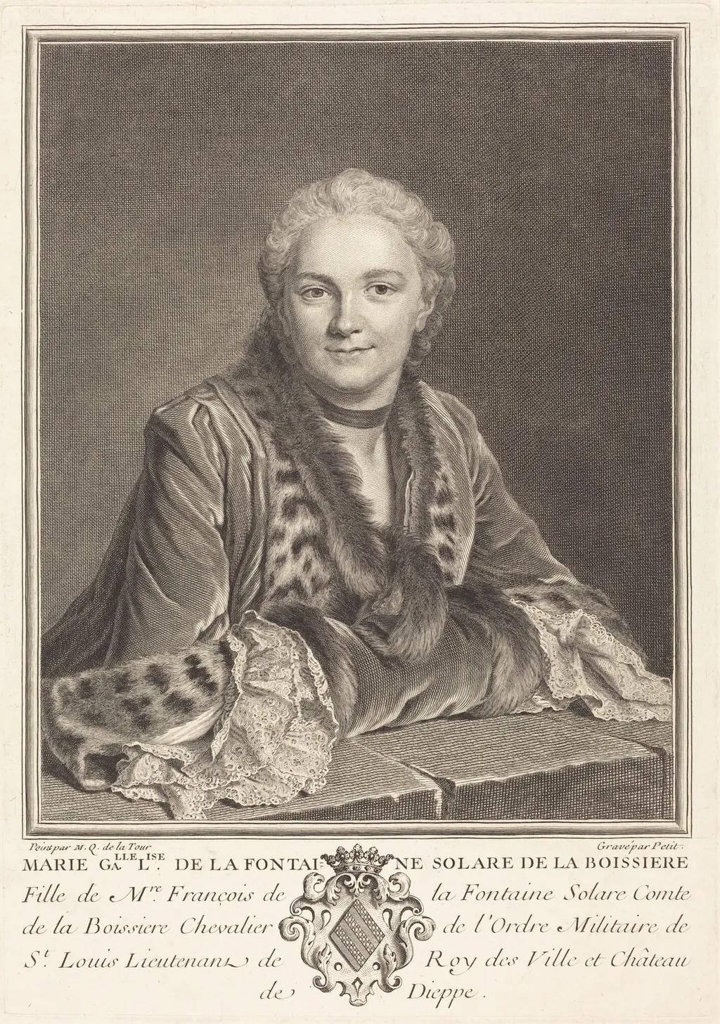 Marie Gallelise de la Fontaine, by Louis Petit, ink, 1786