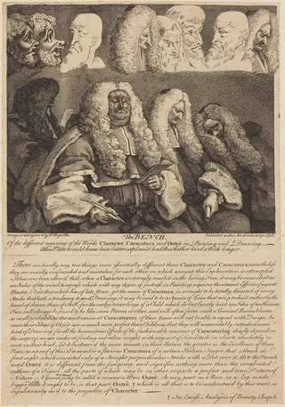 The Bench, by William Hogarth, ink, 1758