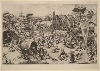 The Festival of Saint George, by Johannes van Doetechum the Elder, ink, 1561