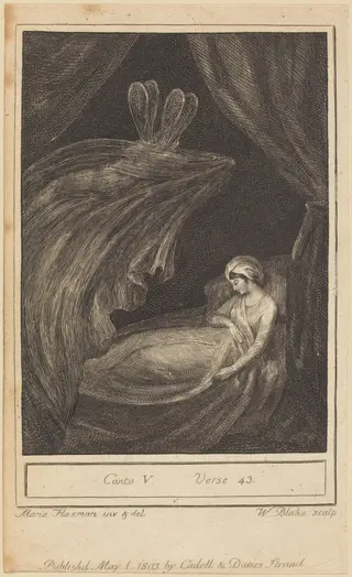Canto V, Verse 43, by William Blake, ink, 1803