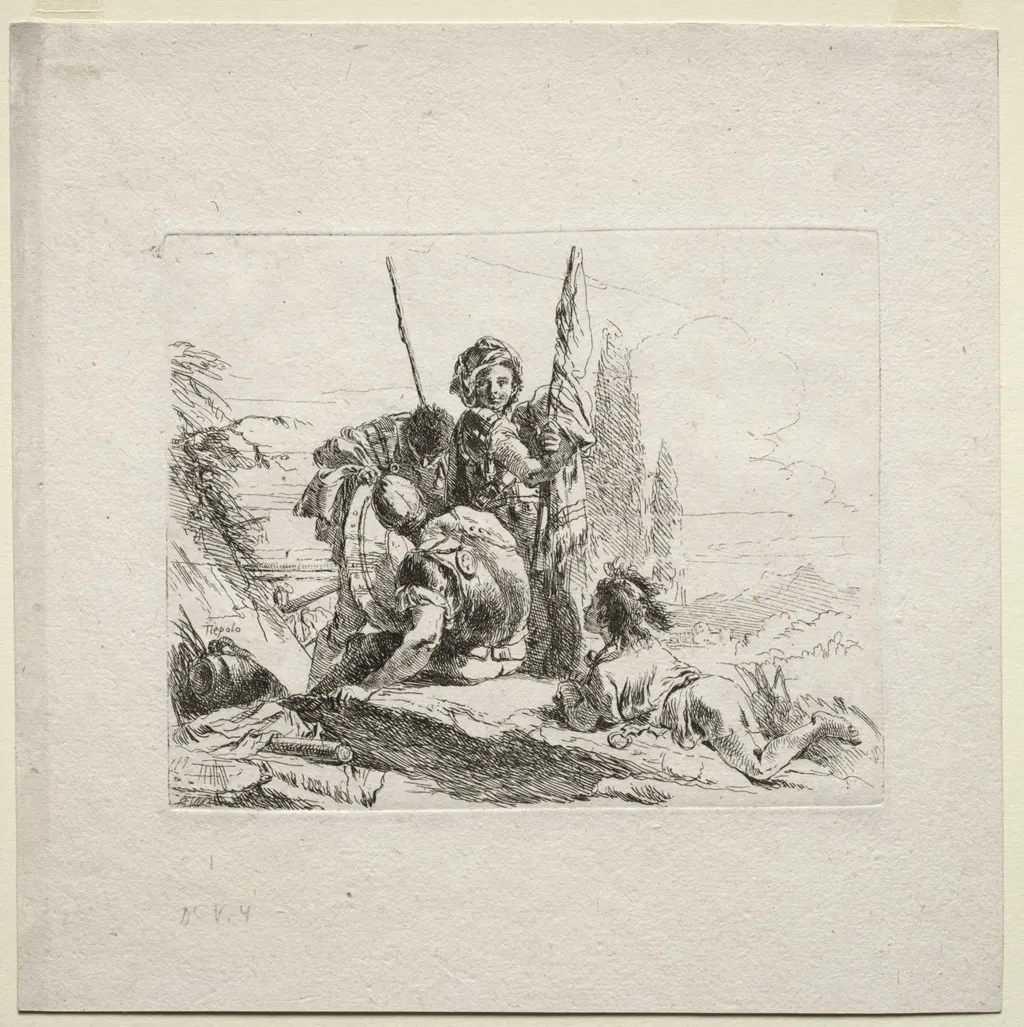 Various Caprices:  The Three Soldiers and the Boy, by Giovanni Battista Tiepolo, 1742