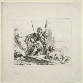 Various Caprices:  The Three Soldiers and the Boy, by Giovanni Battista Tiepolo, 1742