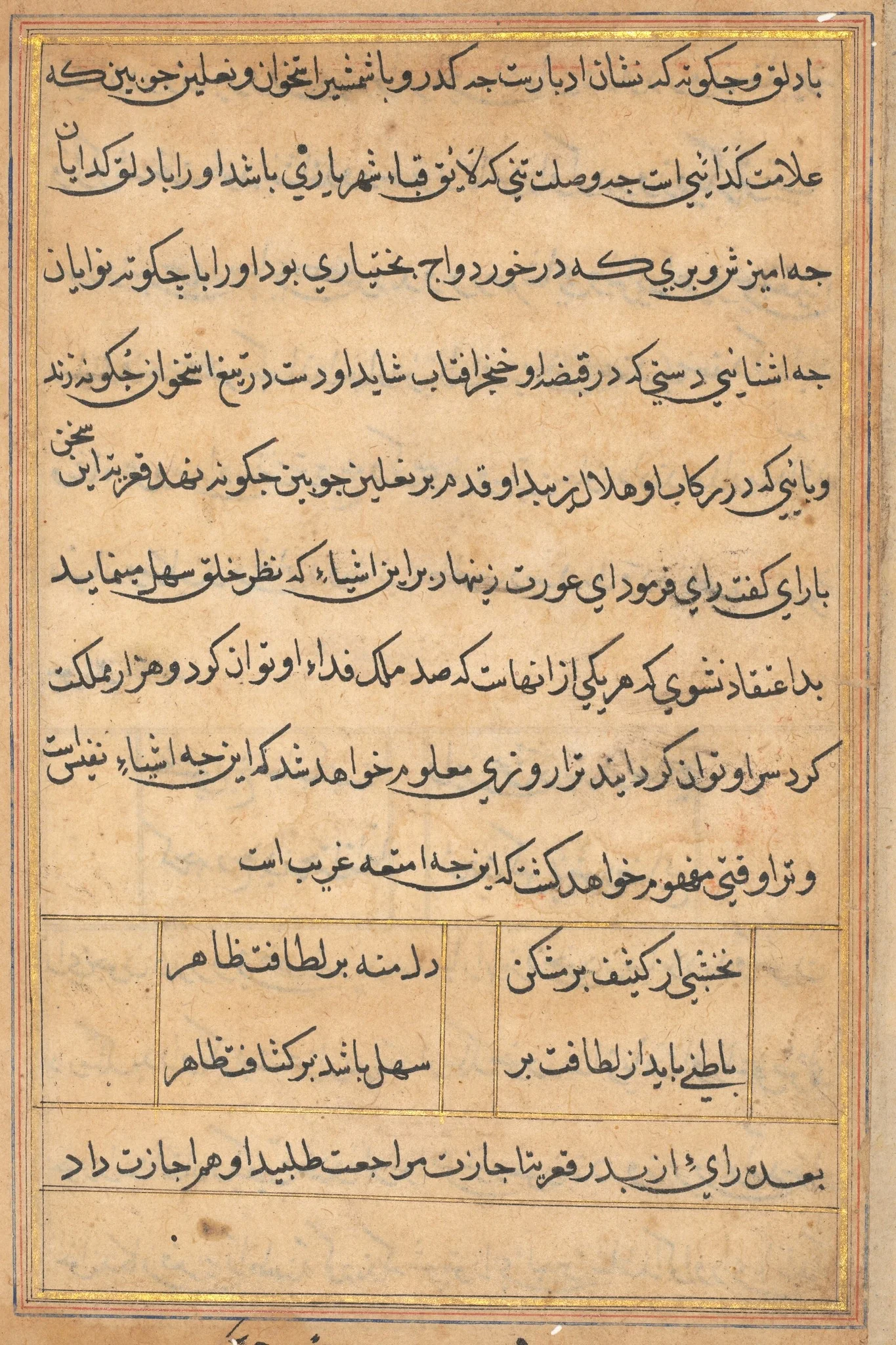 Page from Tales of a Parrot (Tuti-nama): text page, detail
