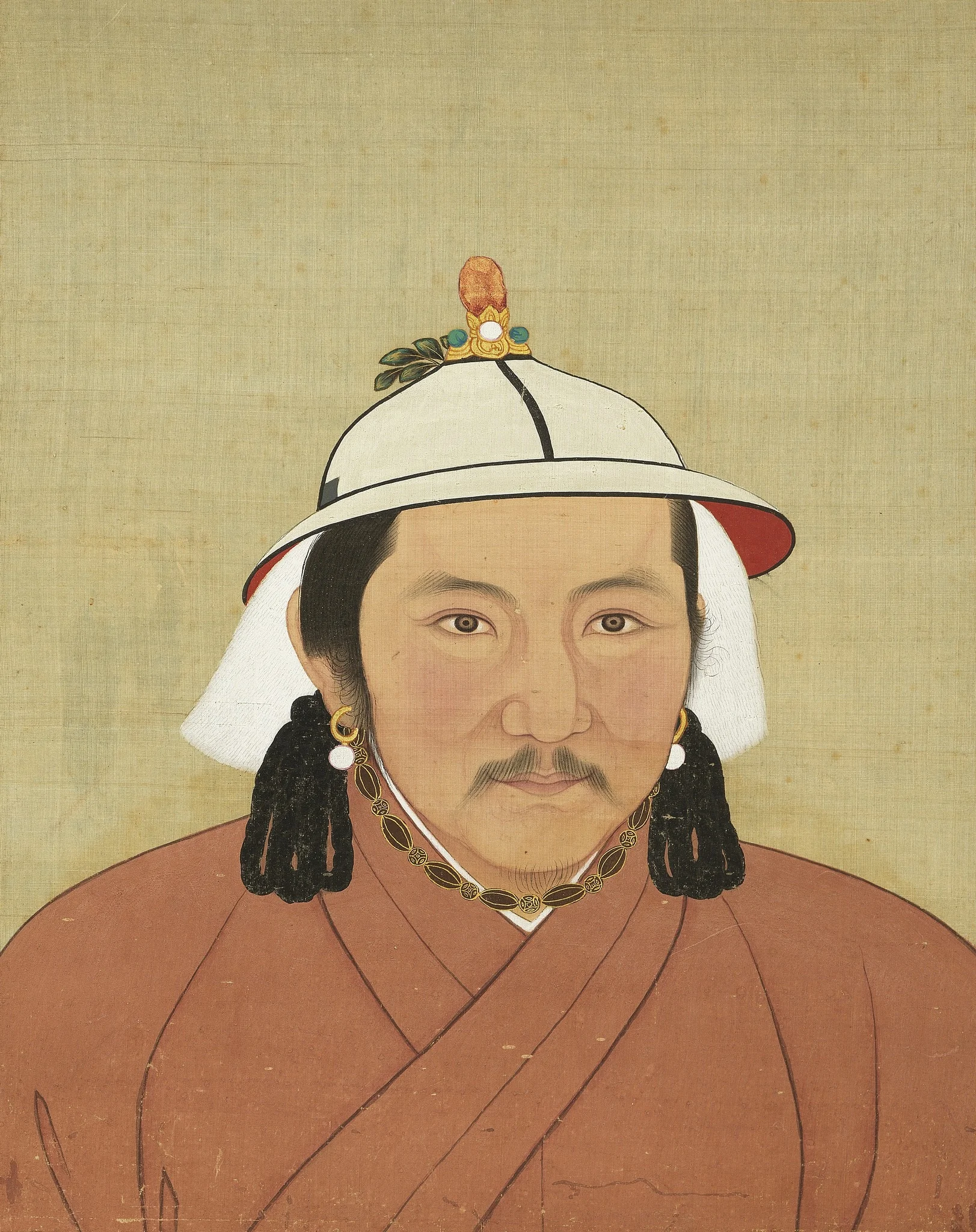 元代帝半身像册-元文宗皇帝像, detail