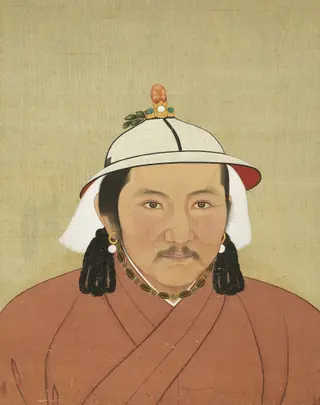 元代帝半身像册-元文宗皇帝像, 1350