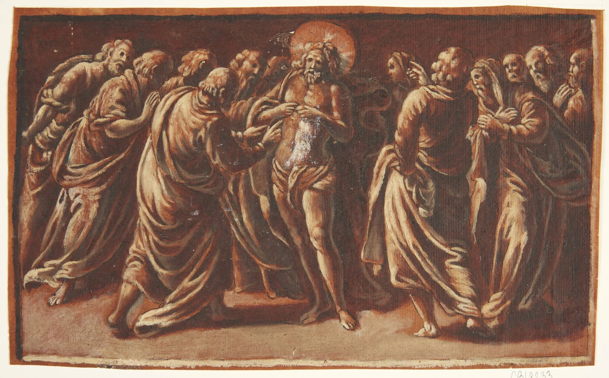 Jesus viser sig for apostelene, detail