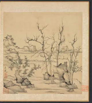 Paintings after Ancient Masters: Landscape in the Style of Ni Zan, by Chen Hongshou, unspecified, 1625