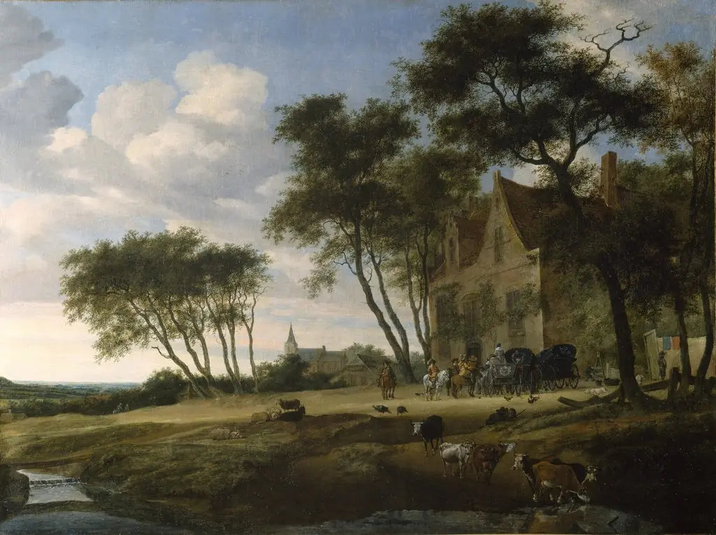 The Halt, by Salomon van Ruysdael, oil, 1661