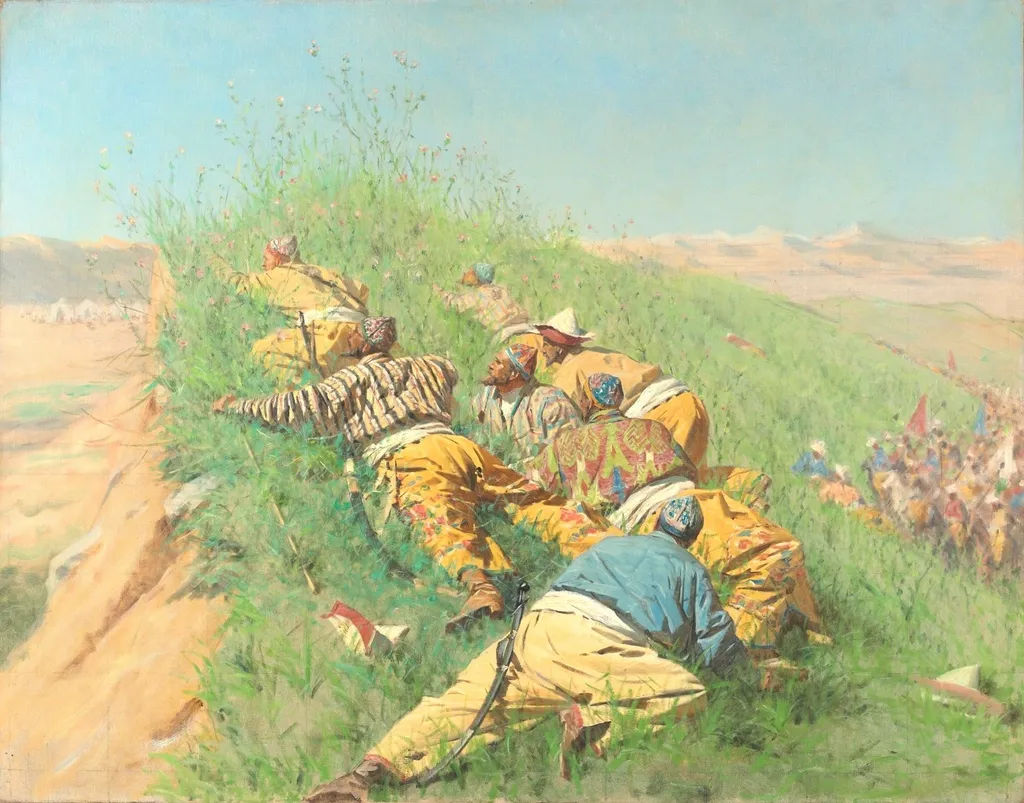 Spying out, by Vasily Vereshchagin, oil, 1873