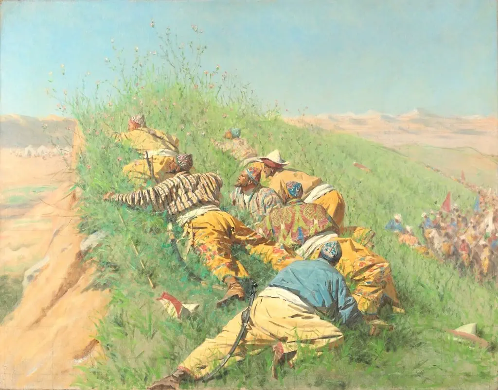 Spying out, by Vasily Vereshchagin, oil, 1873