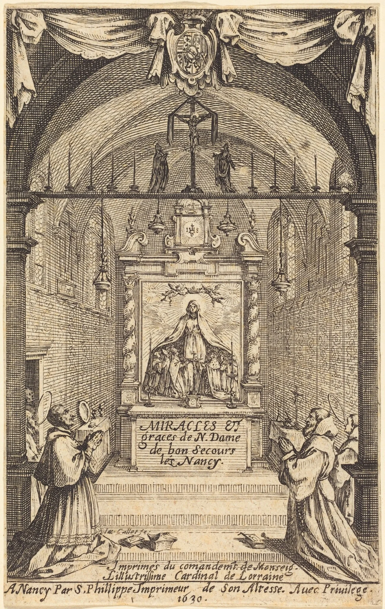 Frontispiece for the Miracles and Graces of Our Lady of "Bon-Secours-les-Nancy", detail