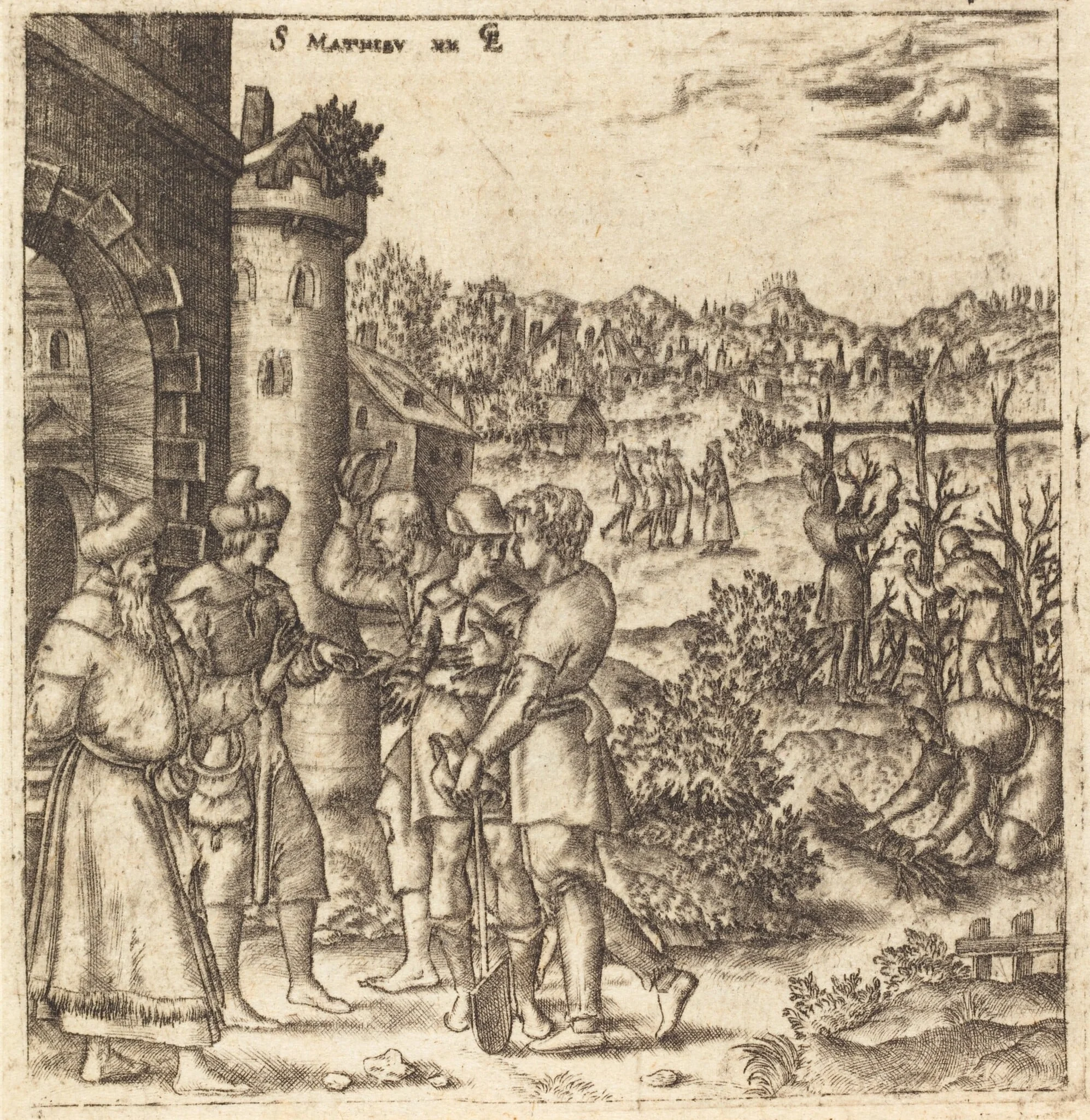 The Parable of the Laborers in the Vineyard, detail
