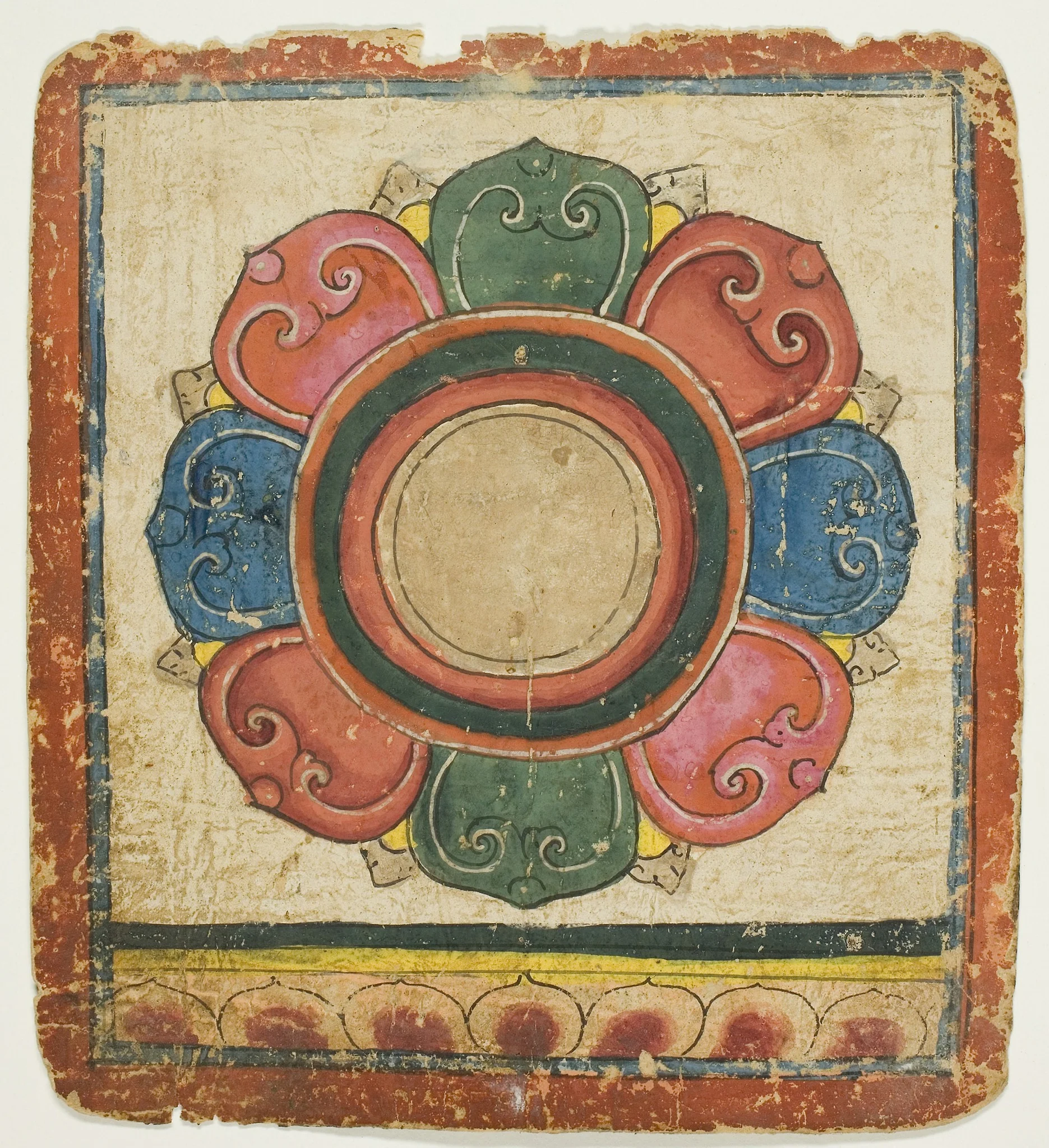 Lotus from a Set of Initiation Cards (Tsakali), detail