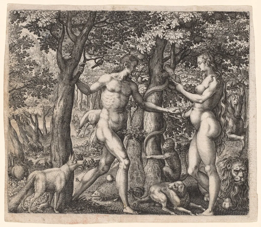 Adam and Eve, by Robert Boissard, 1504