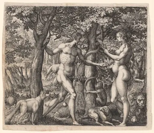 Adam and Eve, by Robert Boissard, 1504