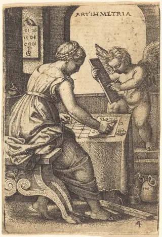 Arithmetic, by Georg Pencz, ink, 1525